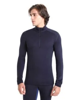 ICEBREAKER MEN'S TECH TOP LONG SLEEVE HALF ZIP Midnight Navy -Snow Kleding Verkoopwinkel 104372401 1