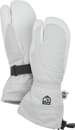 HESTRA WOMEN'S ARMY LEATHER HELI SKI 3-FINGER Pale Grey