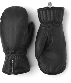 HESTRA LEATHER SWISSWOOL CLASSIC MITT Black