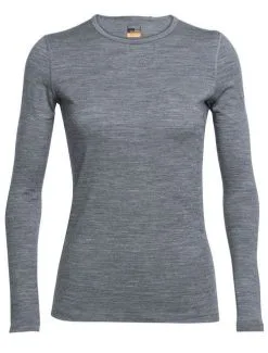 ICEBREAKER WOMEN'S OASIS LONG SLEEVE CREWE Gritstone Heather -Snow Kleding Verkoopwinkel oasis1 1