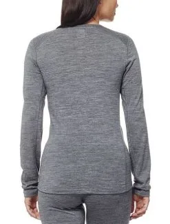 ICEBREAKER WOMEN'S OASIS LONG SLEEVE CREWE Gritstone Heather -Snow Kleding Verkoopwinkel oasis3 1