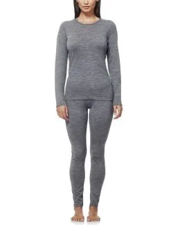 ICEBREAKER WOMEN'S OASIS LONG SLEEVE CREWE Gritstone Heather -Snow Kleding Verkoopwinkel oasis4 1