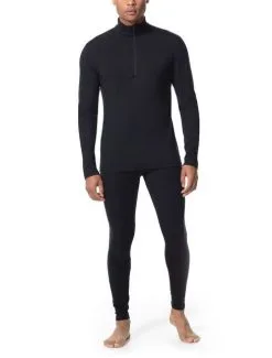 ICEBREAKER MEN'S OASIS LONG SLEEVE HALF ZIP Black