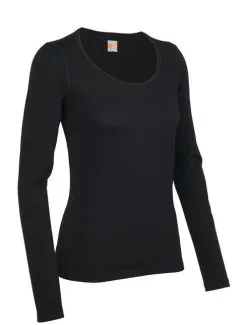 ICEBREAKER WOMEN'S OASIS LONG SLEEVE SCOOP Black -Snow Kleding Verkoopwinkel oasis scoop 1