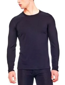 ICEBREAKER MEN'S OASIS LONG SLEEVE CREWE 200 Black -Snow Kleding Verkoopwinkel oasis zwart2