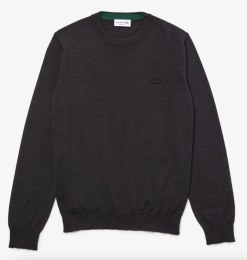 LACOSTE TRUI HEREN RONDE HALS MERINOWOL Grijs