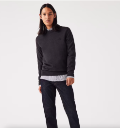 LACOSTE TRUI HEREN RONDE HALS MERINOWOL Grijs -Snow Kleding Verkoopwinkel schermafbeelding 2022 08 09 om 12.38.11