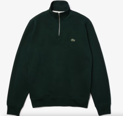 LACOSTE TRUI MET OPSTAANDE KRAAG EN RITS Green