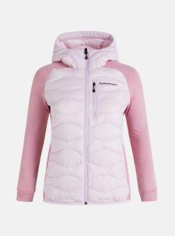 PeakPerformance PEAK PERFORMANCE HELIUM HYBRID DOWN HOOD JACKET WOMEN Cold Blush / Bitter Root