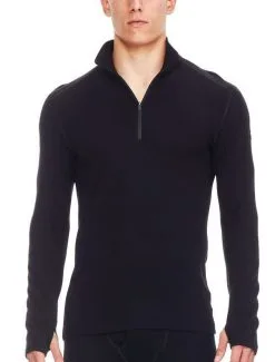 ICEBREAKER MEN'S TECH TOP LONG SLEEVE HALF ZIP Black -Snow Kleding Verkoopwinkel tech top 2 1