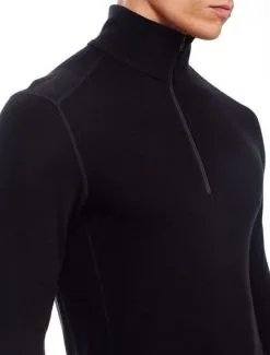ICEBREAKER MEN'S TECH TOP LONG SLEEVE HALF ZIP Black -Snow Kleding Verkoopwinkel tech top 6 1
