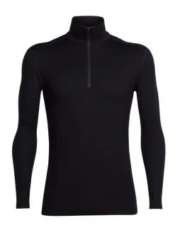 ICEBREAKER MEN'S TECH TOP LONG SLEEVE HALF ZIP Black