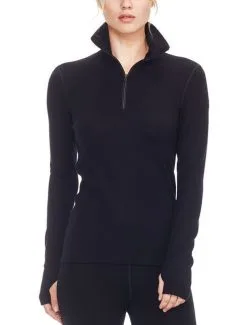 ICEBREAKER WOMEN'S TECH TOP 260 LONG SLEEVE HALF ZIP Metro Heather -Snow Kleding Verkoopwinkel techtop navy2 1