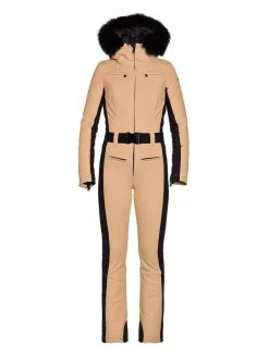 GOLDBERGH PARRY JUMPSUIT Faux Fur Latte